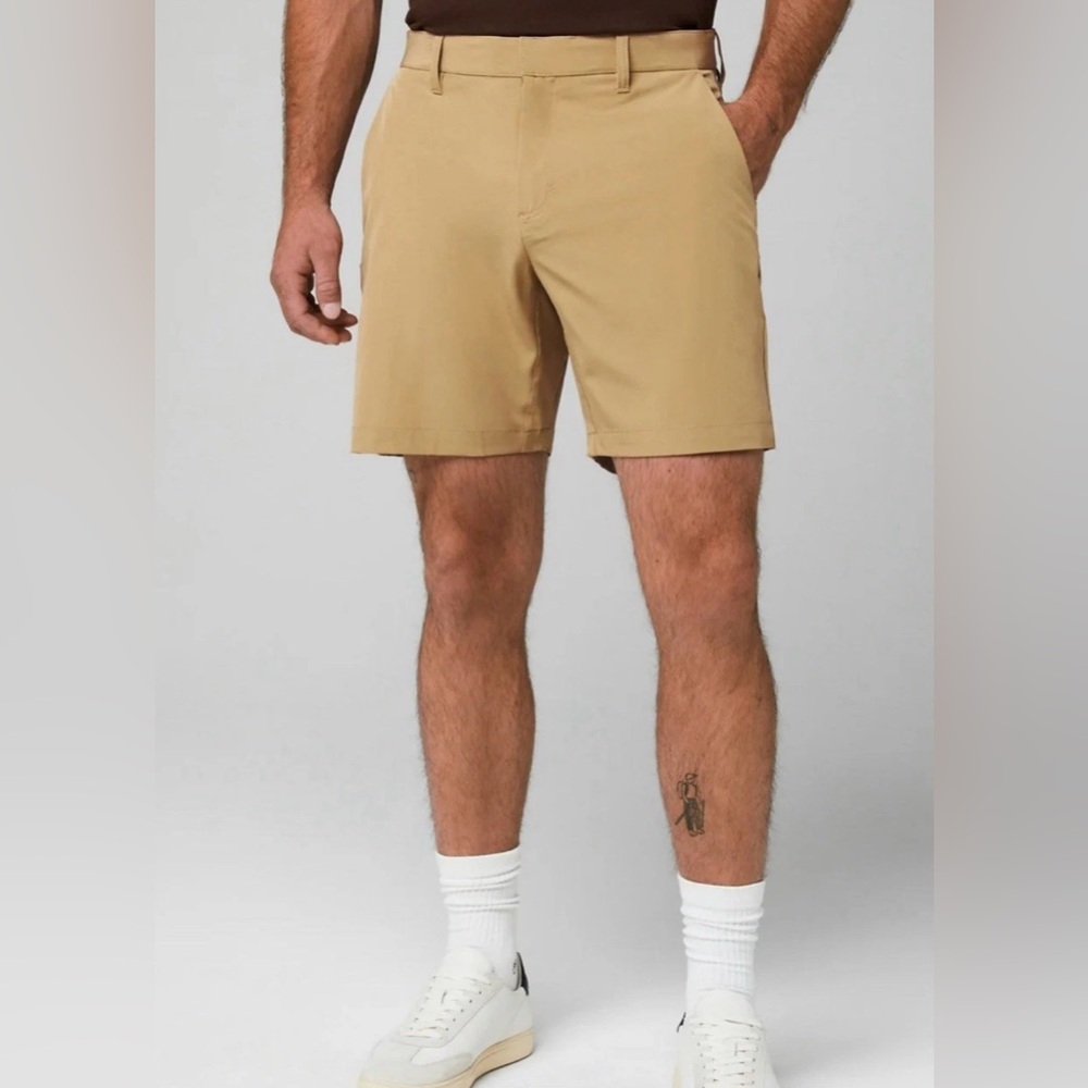 Mens Fabletics The Only Shorts Casual Chino Tech 8” Inseam - Dark Twill Size 32